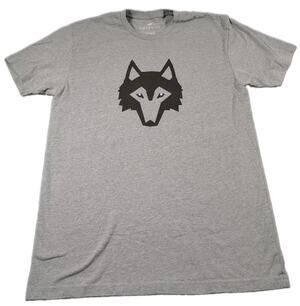 Greyson Graphic Tee Men's L Wolf Navy Logo Soft Cotton Blend Preppy Heather Golf